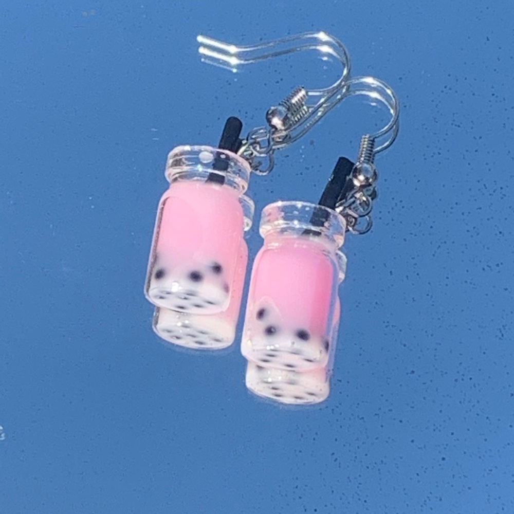 Pink Boba earrings